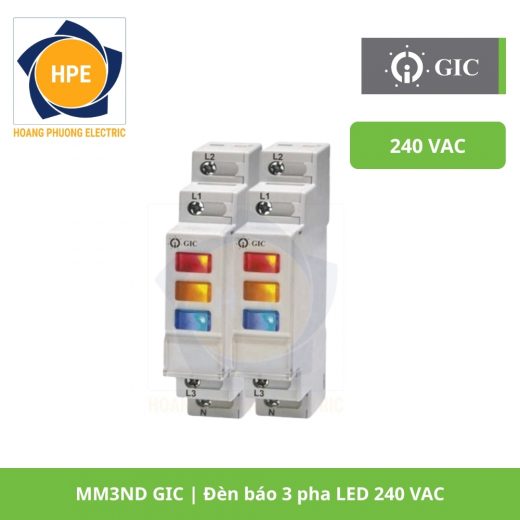 MM3ND GIC Đèn báo 3 pha LED 240 VAC