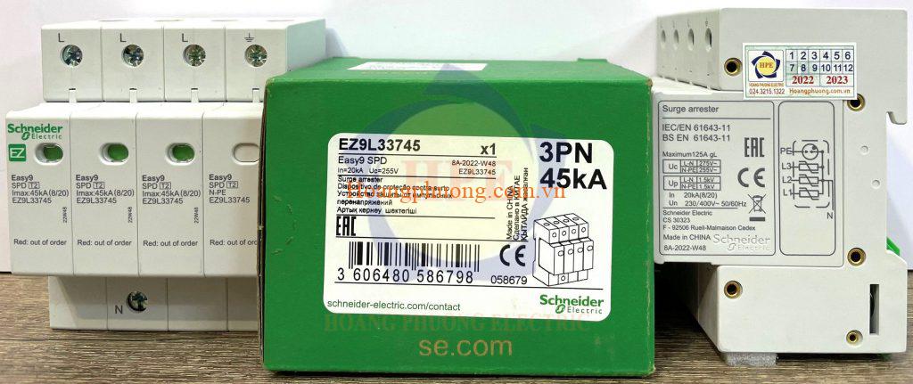 EZ9L33745 - Bộ chống sét Easy9 SPD, 3P+N, 45kA