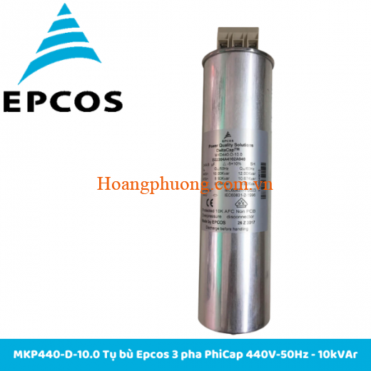 MKP440-D-10.0 - Tụ bù Epcos 3 pha PhiCap 440V-50Hz - 10kVA Tụ bù 3P 10kVAr Epcos 440V-50Hz