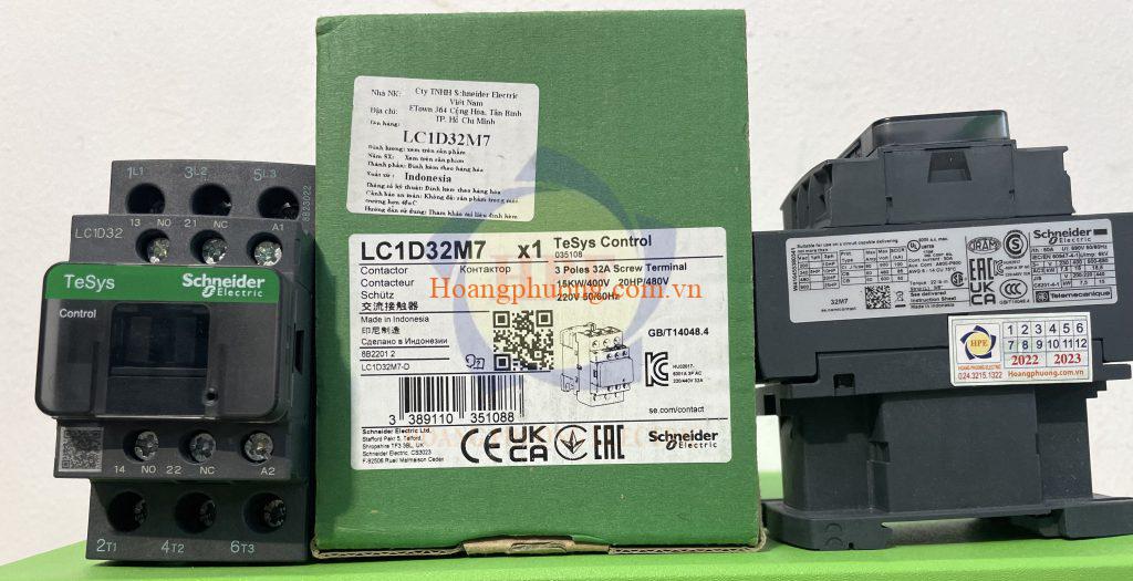 Contactor LC1D32M7 3P 32A coil 220VAC Schneider