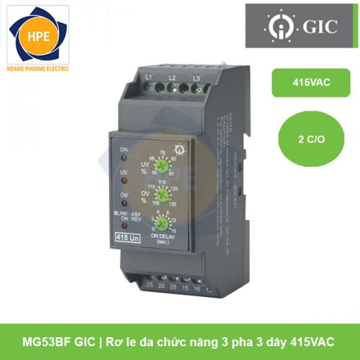 Rơ le đa năng 3 pha 3 dây 415VAC MG53BF GIC