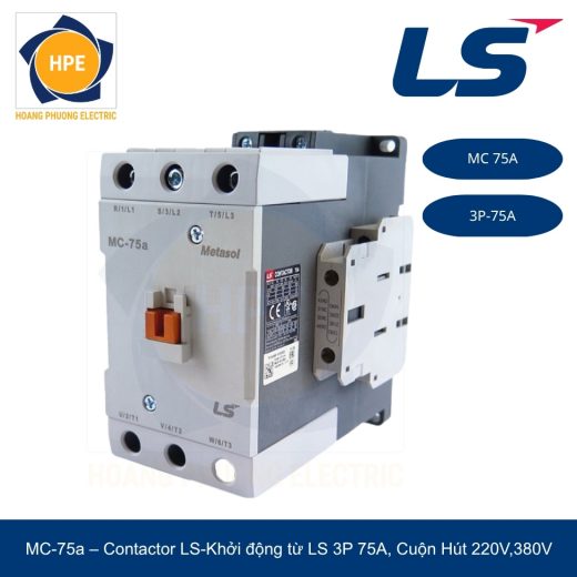 Contactor LS MC-75a 3P 75A cuộn hút 220V/380V