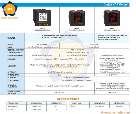 VAF36A Selec - Đồng hồ đo đa năng VAF36A Selec đồng hồ đo đa năng