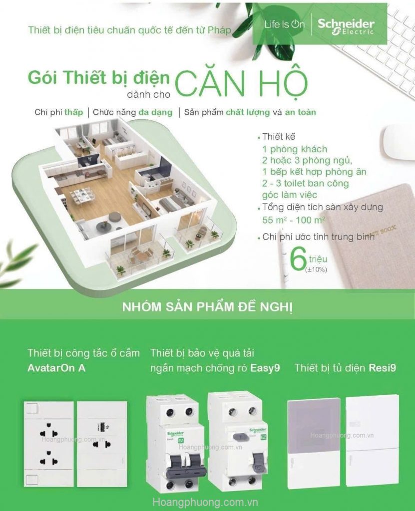 Gói thiết bị điện căn hộ Schneider – Giải pháp tiết kiệm và an toàn cho chung cư
