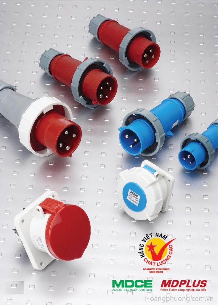 Ổ cắm phích cắm công nghiệp MDCE Plus chính hãng – IP67, chịu nước, chống bụi, dẫn điện tốt. Giao hàng nhanh, giá cạnh tranh tại Hoàng Phương.
