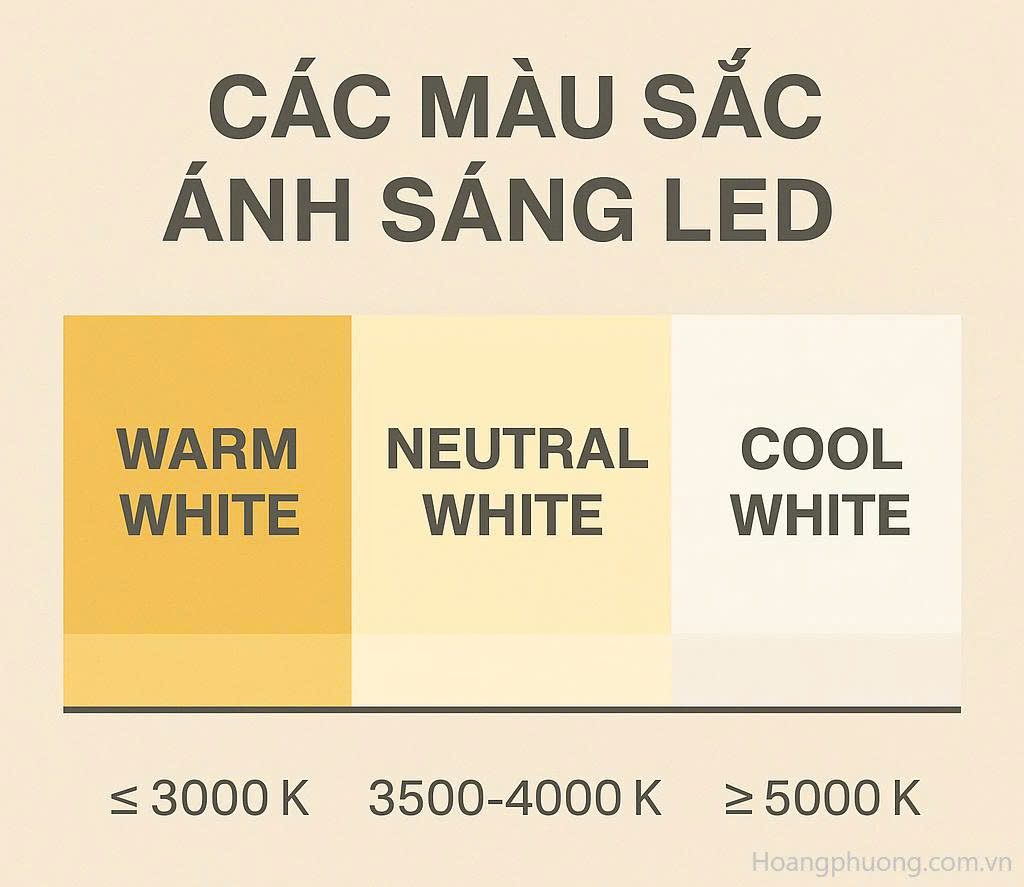 Nhiệt độ màu là gì? Tìm hiểu 2700K – 6500K và ứng dụng thực tế. Hoàng Phương phân phối chính hãng đèn chiếu sáng OSRAM (Đức) và Rạng Đông (Việt Nam).
