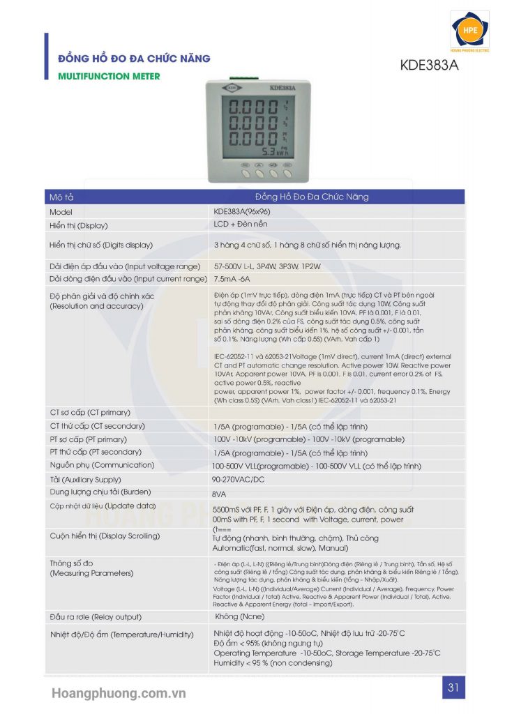 Thiết bị điện KDE là thương hiệu Việt Nam chuyên về thiết bị đo lường, biến dòng điện (CT), đồng hồ điện và thiết bị giám sát.