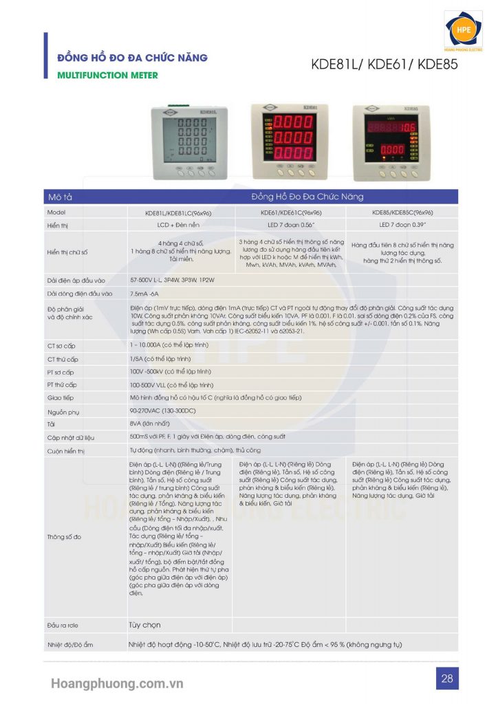 Thiết bị điện KDE là thương hiệu Việt Nam chuyên về thiết bị đo lường, biến dòng điện (CT), đồng hồ điện và thiết bị giám sát.