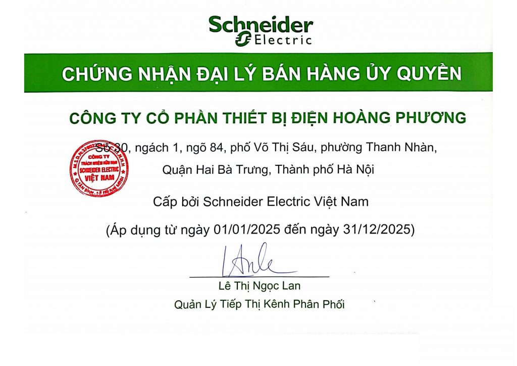 Thiết bị tự động hóa Schneider chính hãng tại Việt Nam – contactor, rơ le, biến tần, PLC, đồng hồ đo điện. Phân phối bởi Thiết bị điện Hoàng Phương, đại lý ủy quyền Schneider Electric.