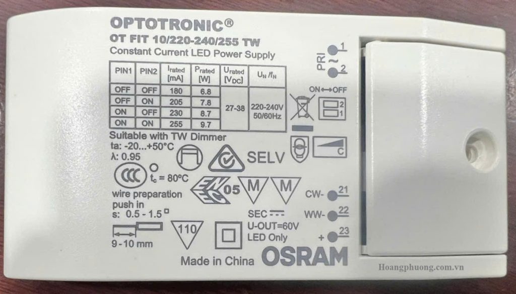 Giải pháp chiếu sáng cao cấp với Dimmer MCU TE TW + Driver TW + Đèn LED Downlight Osram