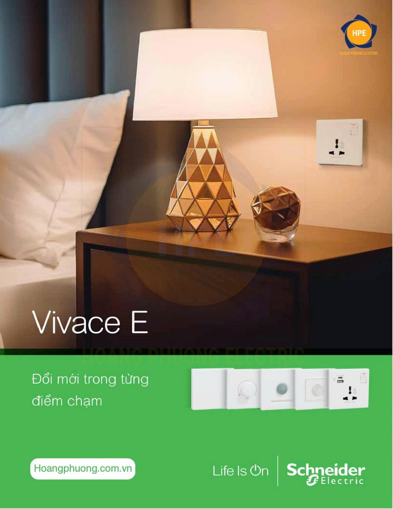 Vivace E Schneider – Công tắc ổ cắm vuông chuẩn Anh tràn viền thế hệ mới