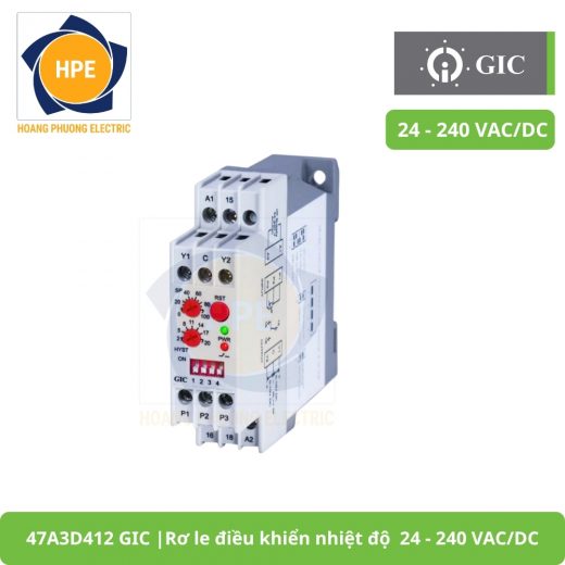 47A3D412 GIC Rơ le điều khiển nhiệt độ 24 - 240 VACDC