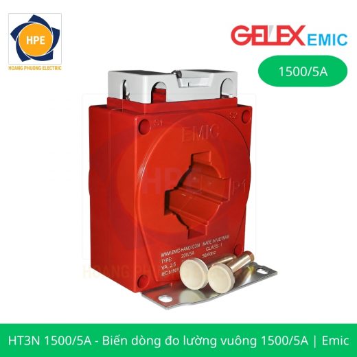 HT3N 1500/5A - Biến dòng đo lường vuông 1500/5A Emic Biến dòng hạ thế dạng vuông EMIC HT3N 1500/5A