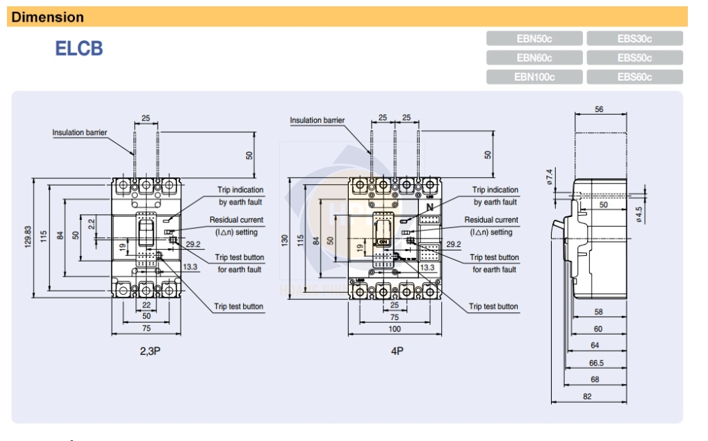 Kích thước EBS52Fb