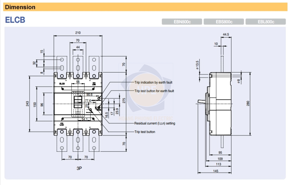 Kích thước EBN803c