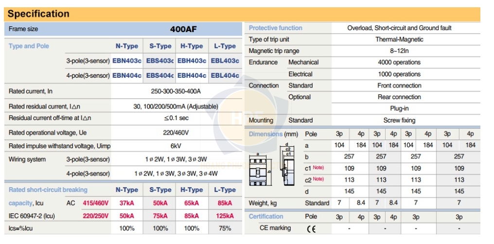 Thông số EBN403c