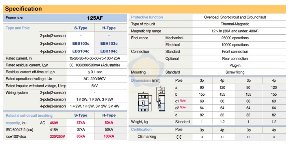 Thông số EBS104c